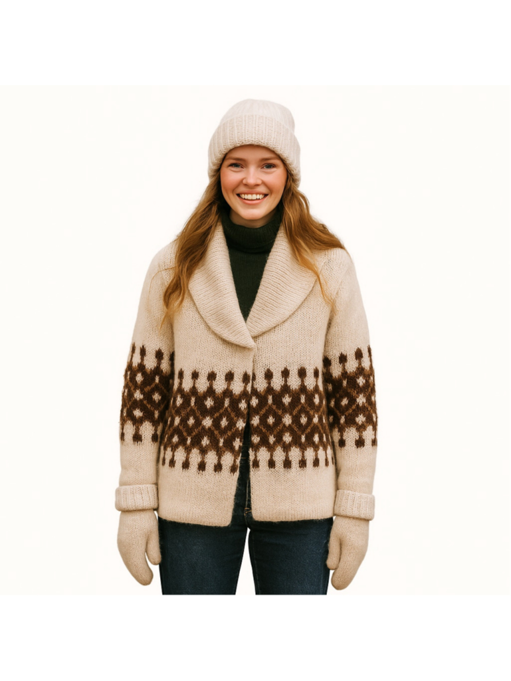 Vintage 70s/80s Iceland Wool Cardigan Sweater Scandinavian Heritage Knit Wear, M
